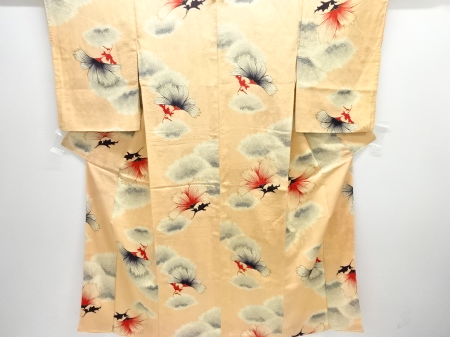 アンティーク　紋錦紗花模様着物